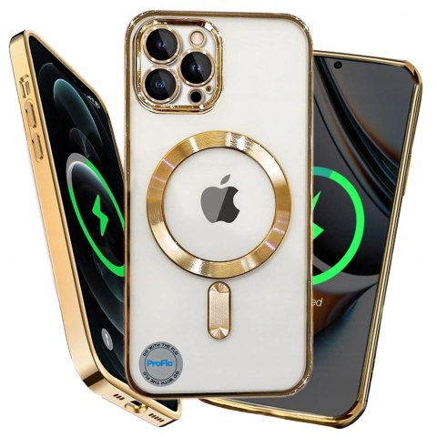 Case do iPhone 12 Pro złoty do MagSafe złote etui ochrona aparatu Gold