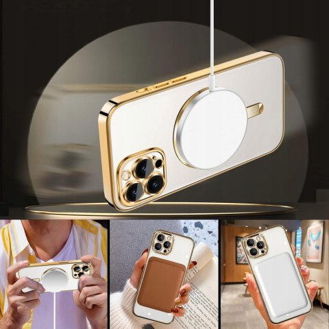 Case do iPhone 12 Pro złoty do MagSafe złote etui ochrona aparatu Gold