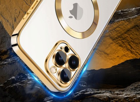 Case do iPhone 12 Pro złoty do MagSafe złote etui ochrona aparatu Gold