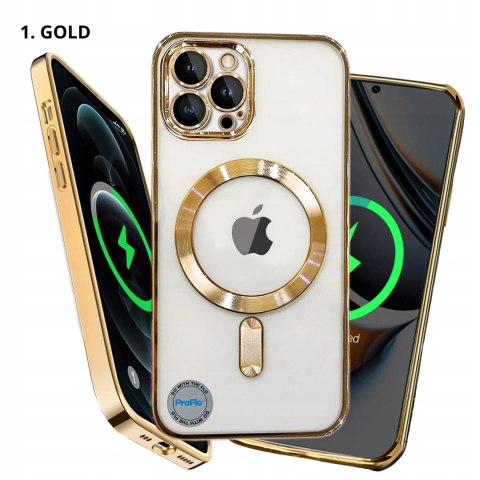 Case do iPhone 12 Pro złoty do MagSafe złote etui ochrona aparatu Gold