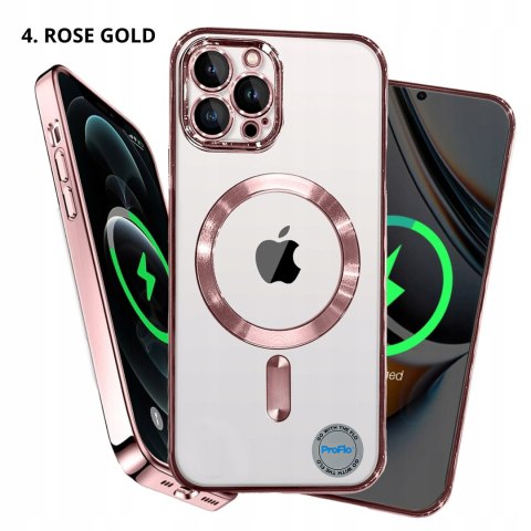 Case do iPhone 12 Pro złoty do MagSafe złote etui ochrona aparatu Gold