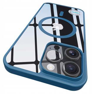 ETUI DO IPHONE 12 PRO MAX NIEBIESKI DO MAGSAFE PRZEZROCZYSTE CASE OBUDOWA