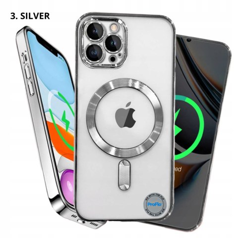 Etui Case do iPhone 11 PRO MAX do MagSafe SREBRNE ochrona aparatu KOLORY