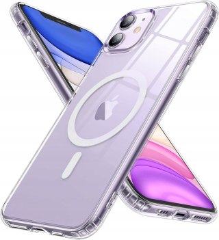 Case etui do IPHONE 11 WZMACNIANE do MagSafe przezroczyste wytrzymałe -