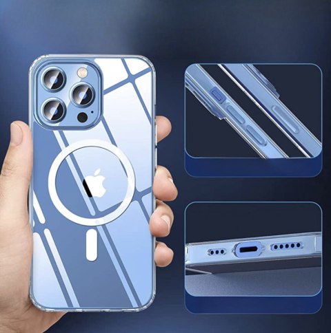 ETUI DO IPHONE 13 PRO DO MAGSAFE PRZEZROCZYSTE BEZBARWNE CASE WZMACNIANY