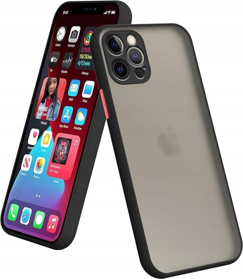 ETUI DO IPHONE 14 CZARNE MATOWE KLASYCZNE SILIKON MATT - Elegancja