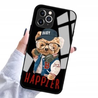 Etui do iPhone 14 czarne szkło MISIE PREMIUM NIEDZWIADKI - stylowe i trwałe