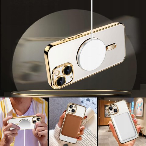 Etui do iPhone 15 złote do MagSafe złote etui ochrona aparatu Gold obudowa