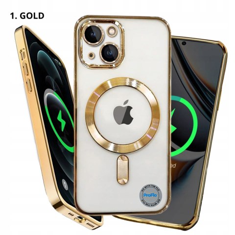 Etui do iPhone 15 złote do MagSafe złote etui ochrona aparatu Gold obudowa