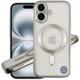 Etui do iPhone 16 Srebrne do MagSafe Ochrona Aparatów Case Srebrny