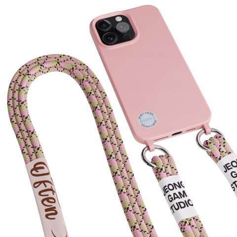 Etui ze Sznurkiem do iPhone 12 Pro Max Różowe Pudrowy Różowy Case Obudowa