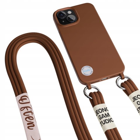 Etui ze Sznurkiem do iPhone 13 Brązowe Na Ramię Case Brązowy Obudowa