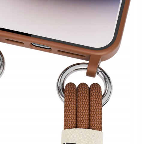 Etui ze Sznurkiem do iPhone 13 Pro Brązowe Pasek Case Brązowy Obudowa