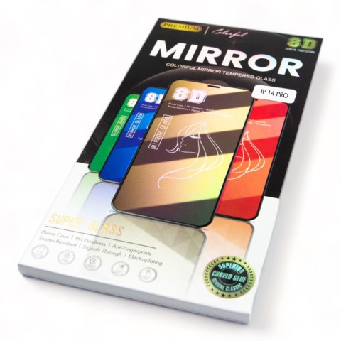 SZKŁO HARTOWANE 8D 9H DO IPHONE 14 PRO EFEKT LUSTRA MIRROR SZYBKA