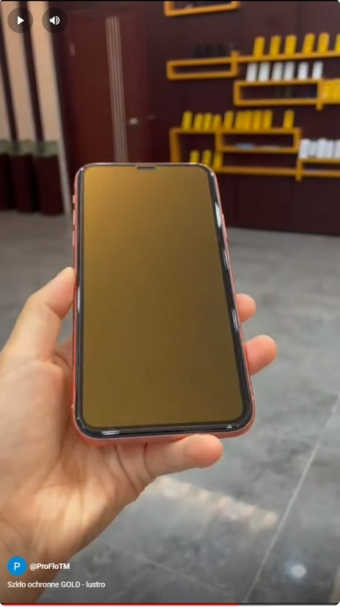 Szkło Hartowane do iPhone 15 Złote Gold Szybka Lustro 8D Wytrzymałe