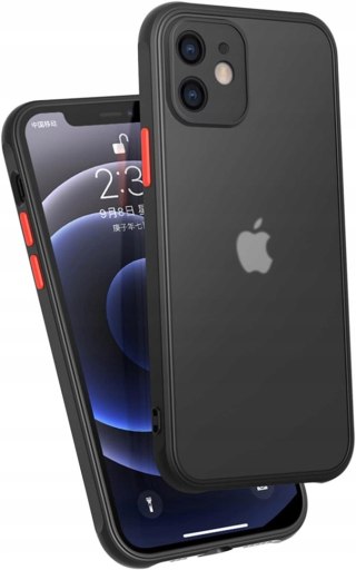 ETIU DO IPHONE 12 CZARNE MATOWE SILIKON WYTRZYMAŁE CASE DO IPHON