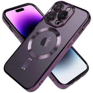 Etui Przezroczyste do iPhone 15 Pro - Purpurowe Ochrona Aparatów Indukcyjne