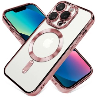 Etui do iPhone 15 Pro Przezroczyste Rose Gold z Ochroną Aparatów do MagSafe