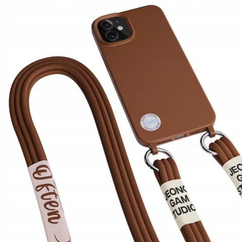 Etui ze Sznurkiem do iPhone 11 Brązowe Na Ramię Case Brązowy Obudowa