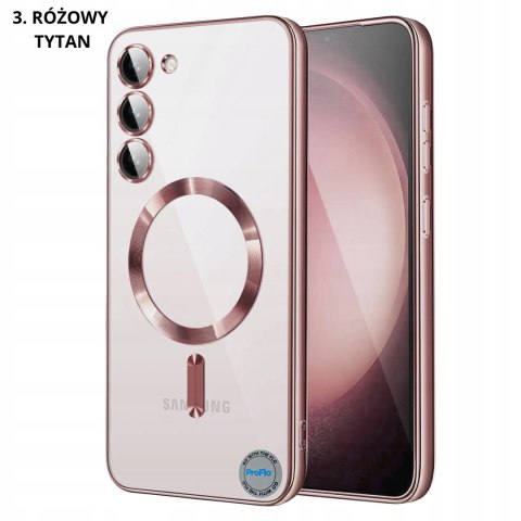 Etui do SAMSUNG S23+ PLUS RÓŻOWE Rose Gold do MagSafe obudowa czarna case