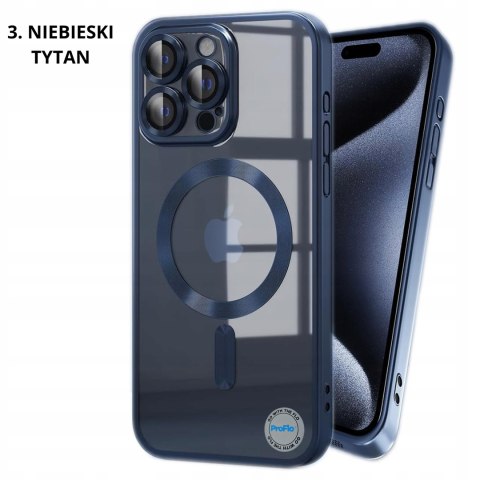 Etui do iPhone 11 Pro Max 6,7" Niebieskie Matowe Tytan Niebieski do MagSafe