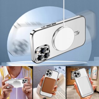 Case do iPhone 15 PRO srebrne do MagSafe SREBRNY ochrona aparatu etui