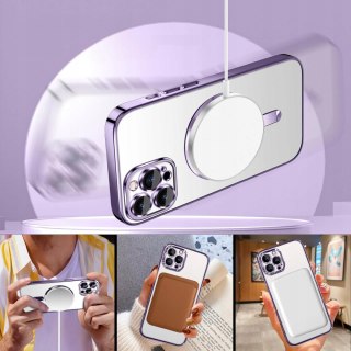 Etui do iPhone 14 PRO MAX do MagSafe fioletowe obramowanie case fioletowy