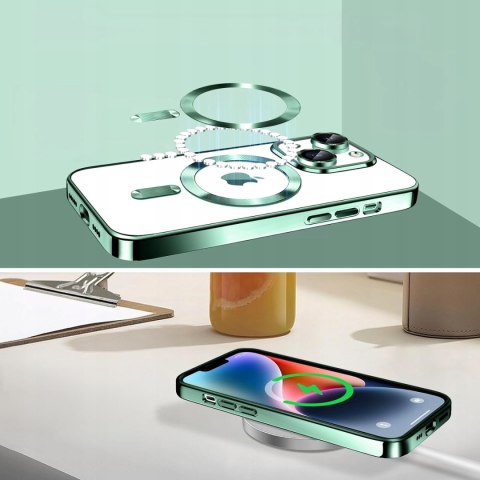 Etui do iPhone 14 ZIELONE do MagSafe case zielony ochrona aparatu