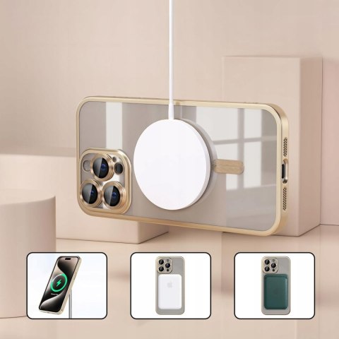 Etui do iPhone 15 Pro 6,1" ZŁOTE MAT do MagSafe kolor Złoty Tytan Gold