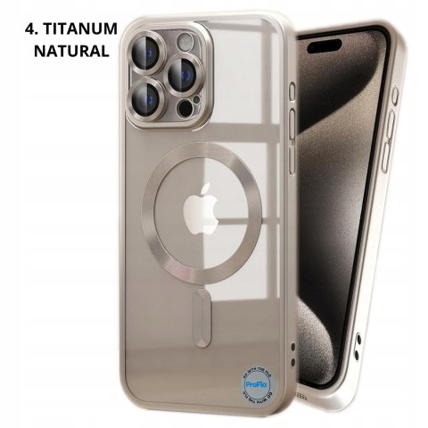 Etui do iPhone 15 Pro Max Srebrne Matowe do MagSafe Tytan Srebrny Mat