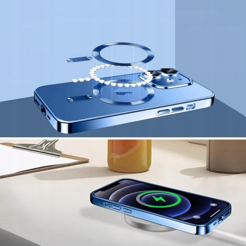 Etui obudowa do iPhone 11 do MagSafe CIEMNE NIEBIESKIE KOLORY